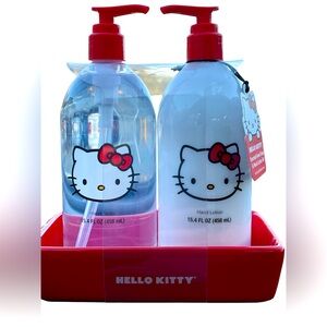 Hello Kitty Soap Lotion Set Kitchen Bathroom Red Tray - So Cute! ❤️Gift - NWT